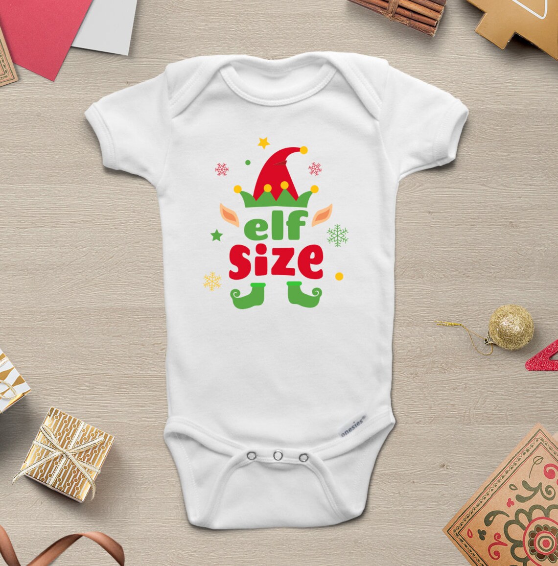 Elf Size ONESIE ® Christmas Baby Shower Elf Newborn Onsie - Etsy