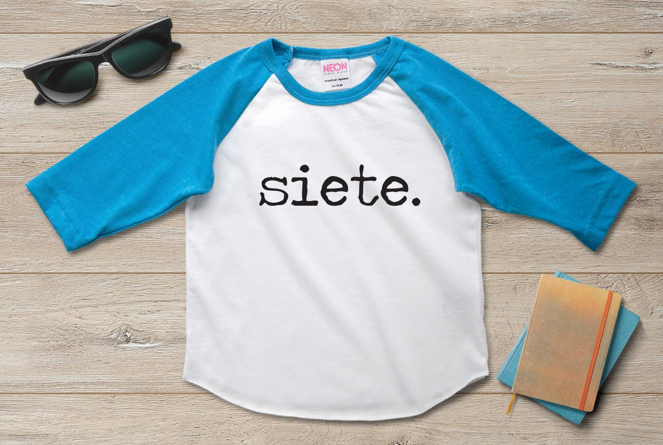 Siete 7Th Birthday Shirt Outfit Boy Party Gift Girl 7 Year Old