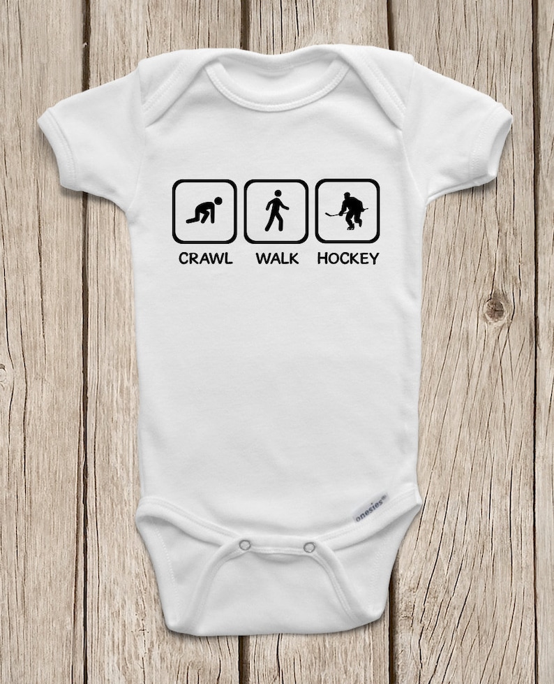 Hockey Fan ONESIES ® Brand Bodysuits Baby Bodysuit or Baby T-Shirt Cute Baby Clothes Baby Shower Gift, Hocky Onsie, Ice Skater Shirt image 1