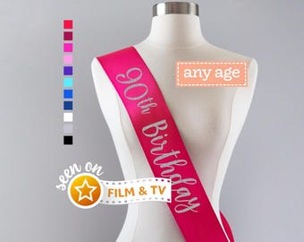 90th Birthday Sash |90th Birthday Party 90 and Fabulous 90th Birthday Gift Idea for Women Custom Sash Cheers to 90 Years Young Sensational