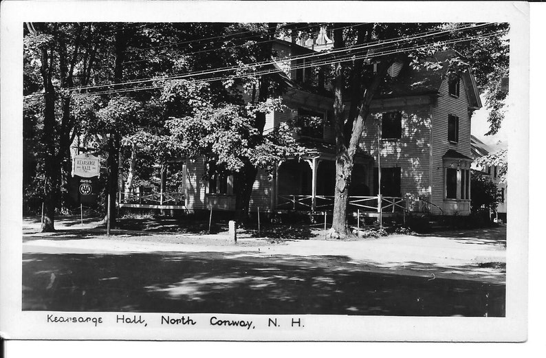 Vintage Postcard//Kearsarge Hall North Conway NH//Black and White image 1