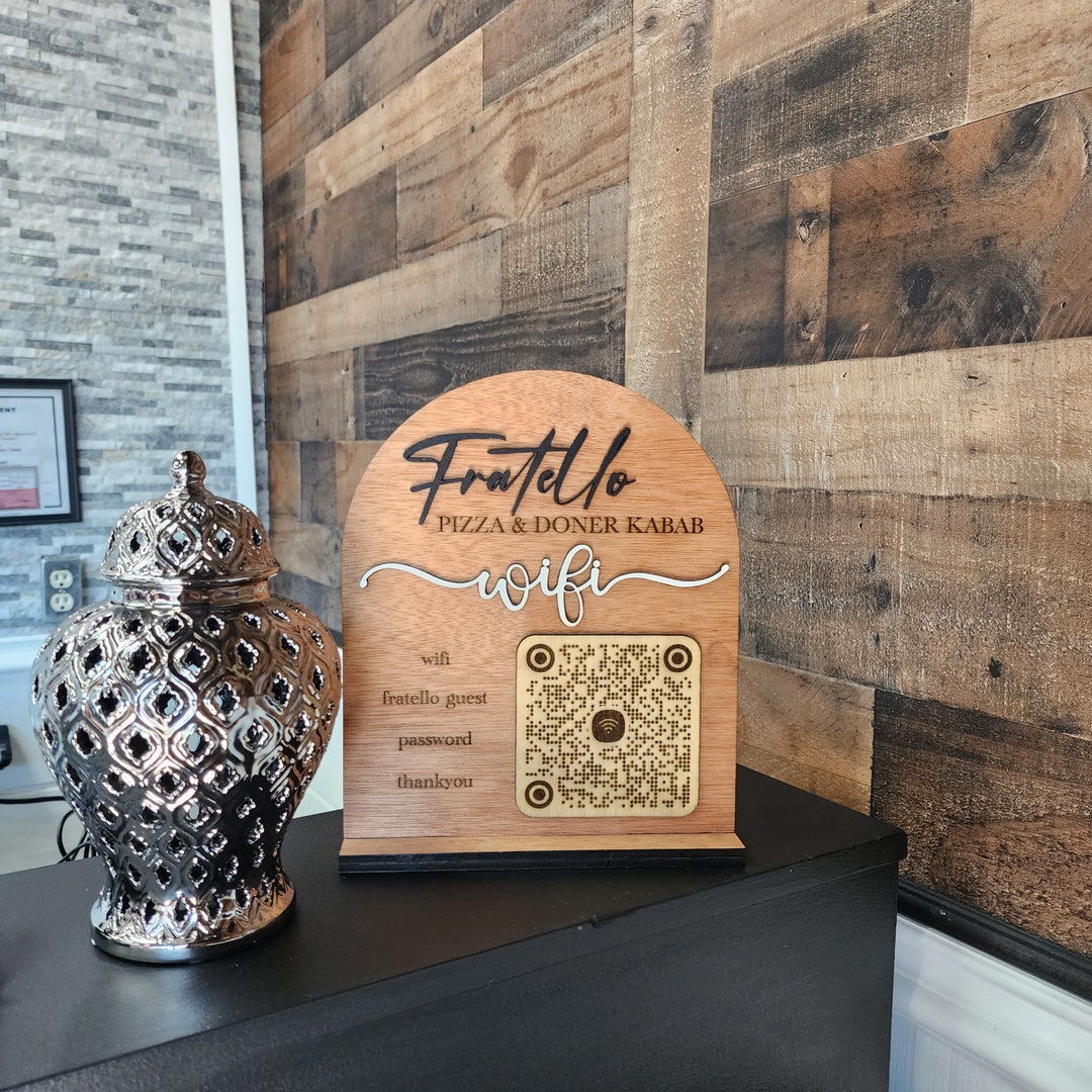 Laser Cut Wood Wifi QR Code Sign | Guest Network Plaque - Etsy