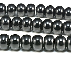 black onyx beads - black onyx gemstone - jewelry making supplies - spacer beads for jewelry making - smooth rondelle beads - 15 inch