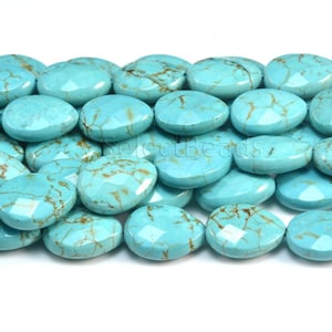 Chinese turquoise faceted teardrop beads - blue green gemstone beads - Chinese Magnesite turquoise beads - jewelry making teardrop