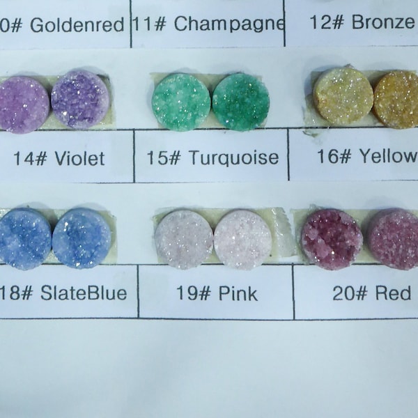druzy quartz crystal cabochons - undrilled drusy gemstone beads - flat coin stone beads- round cabochon beads - wholesale druzy beads