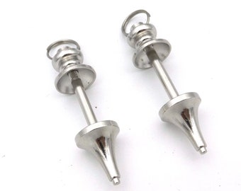 brass bead inserts - brass pendant set - 3 in 1  brass pendant component - platinum tone large hole inseter - big pendant accessries