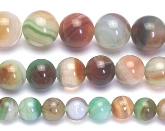 rainbow agate round beads - colorful necklace beads - candy agate beads -agate semi precious stone - jewellery making materials -15inch