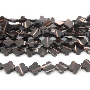 Perles de trèfle de coquillage - Perles de coquillage 4 feuilles - Perles de coquillage porte-bonheur - Perles de bijoux de plantes - Fournitures de perles de nacre -15 pouces
