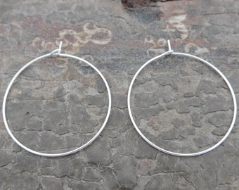 sterling silver ear hoops - round beading ear wires - earring making supplies - earring finding supplies - 925 ear hook for earrings