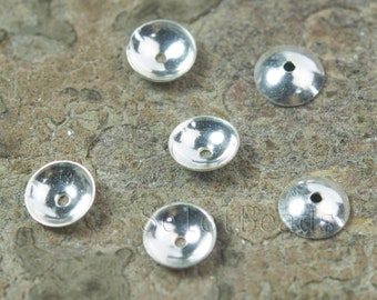 tappi per perline in argento sterling - tappi terminali per perline - tappi per perline per gioielli - tappi rotondi in argento 925 - tappi per perline in metallo prezioso