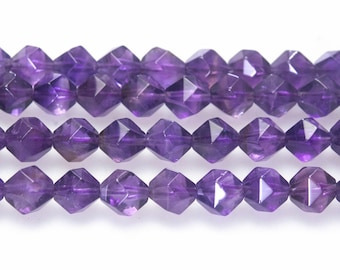 purple amthyst star beads - purple gemstone beads - natural gems beads - jewelry beads supplies - craft supplies - beading material