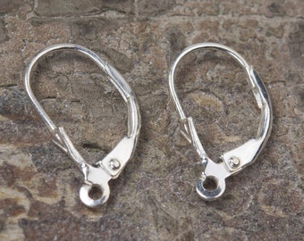 sterling silver earwires - lever back earrubgs earwire -  925 solid silver earwires  - safe earwires - earring findings supplies -5pairs