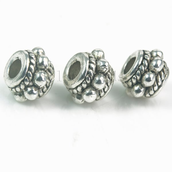 Perles de bracelet rondelle en alliage tibétain - entretoises de bracelet à breloques - perles d’espacement rondelle - perles d’espacement pour la fabrication de bijoux -20pcs