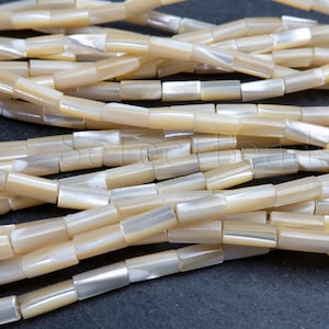brown tube beads - jewelry tube beads - necklace cylinder beads - shell jewelry beads - mother of pearl beads - jewelry spacers -15inch