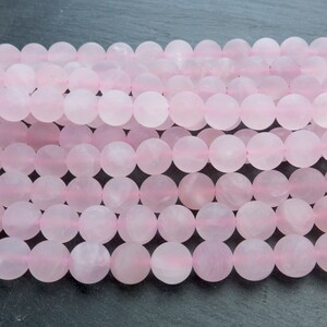 matte rose quartz beads - pink quartz round beads - pink gemstone beads - natural gemstone beads - 4mm 6mm 8mm 10mm 12mm quartz - 15inch