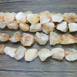 raw citrine nuggets beads chunky citrine beads yellow gemstone nuggets gemstone nugget beads yellow rough stone beads 15inch image 1