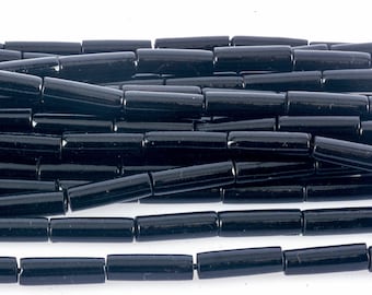 black coral tube beads - golden coral cylinder beads - jewelry making materials - coral beads supplies - 5x15mm tube - 15inch