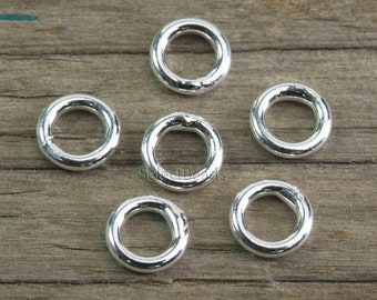 closed sterling silver jump ring  - sealed genuine silver jump rings - solid precious silver jump rings - jewelry connector rings