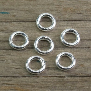 closed sterling silver jump ring  - sealed genuine silver jump rings - solid precious silver jump rings - jewelry connector rings