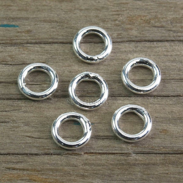 closed sterling silver jump ring  - sealed genuine silver jump rings - solid precious silver jump rings - jewelry connector rings