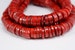 red coral heishi beads - jewelry making coral beads - red bamboo coral beads - coral beads spacer beads - 9mm to 13mm beads - 8inch 