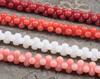 bamboo coral beads - peanut coral beads - red coral - pink coral - orange coral - white coral beads - small beads - size 6x3mm -15 inch