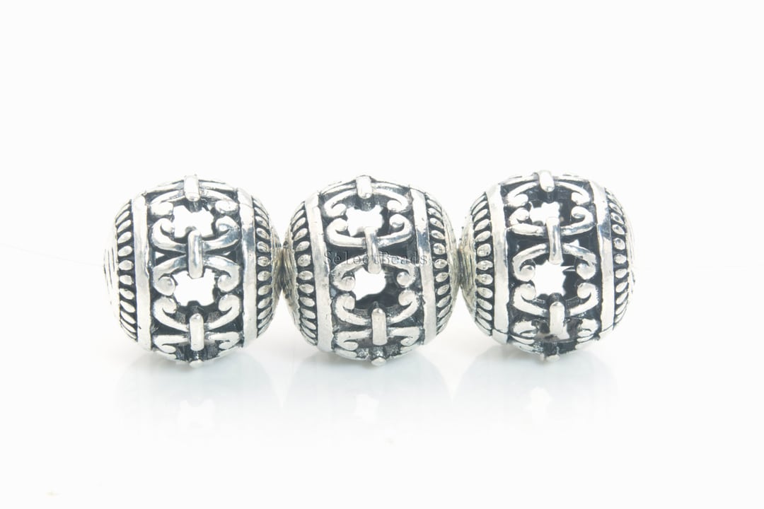 Tibetan Antique Silver Hollow Filigree Beads Silver Plated - Etsy