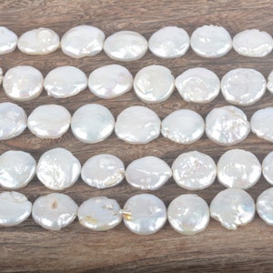 luster pearl beads- freshwater pearl coin beads - natural pearl beads - jewelry making pearls - rare shape pearls - beading supplies