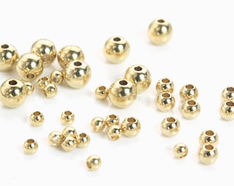 raw brass beads - brass spacer beads -raw brass round beads - small brass beads for jewelry making - metal spacer beads - 50pcs