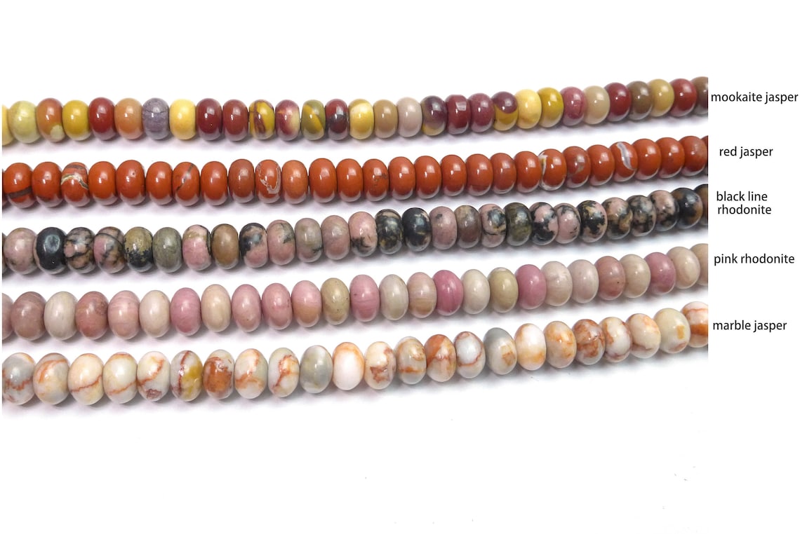 Natural Gemstone Smooth Rondelle Beads - 5x8mm Rondelle Beads ...