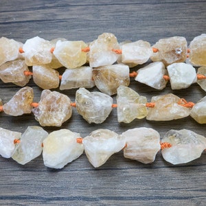 raw citrine nuggets beads chunky citrine beads yellow gemstone nuggets gemstone nugget beads yellow rough stone beads 15inch image 3