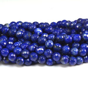 natural lapis lazuli beads blue stone lapis lazuli lapis lazuli gemstone royal blue beads faceted round beads size 4-10mm 15inch image 3