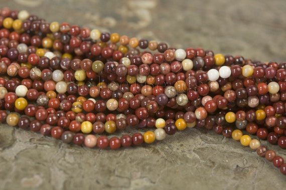 Small Rainbow Mookaite Jasper Beads -smooth Round Gemstone Beads