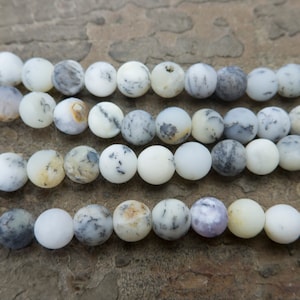 matte natural white opal beads - white gemstone beads - 8mm opal round beads - opal stone beads supplies - opal gem wholesale - 15 inch