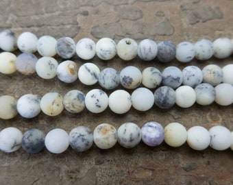 matte natural white opal beads - white gemstone beads - 8mm opal round beads - opal stone beads supplies - opal gem wholesale - 15 inch