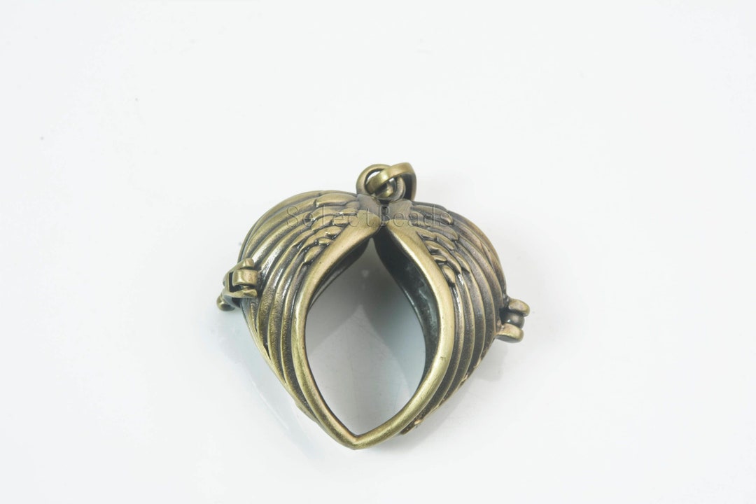 Angels Wings Lockets- Antique Brass Wing Pendants - Wing Shape Jewelry ...