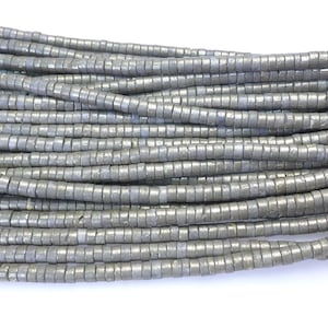 heishi pyrite rondelle  beads - 4x6mm gemstone beads - jewelry making beads - rondelle spacer beads - rondelle beads  - 15inch