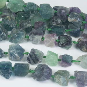 rainbow fluorite gemstone raw nuggets chunky natural fluorite beads rough gemstone beads gemstone nugget beads 15inch image 3