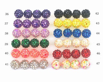 handmade acrylic and resin rhinestone bead, round, 10-16mm, natural gemstone, loose bead, wholesale bead55-63, gemstone bead -30 pcs