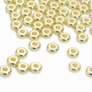 brass spacer beads - Platinum plated heishi spacer beads - plain flat metal saucer spacers - round disc bracelet spacer beads - 3mm -8mm