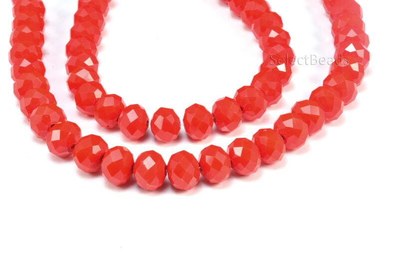 Red Glass Quartz Beads Red Crystal Quartz Rondelle Beads Etsy