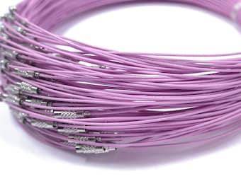 Edelstahl Memory Wire Halsband - 45 cm langes Halsband mit hochwertigem Schraubverschluss aus Kupfer - 1mm Durchmesser Halskette - 10 Stk