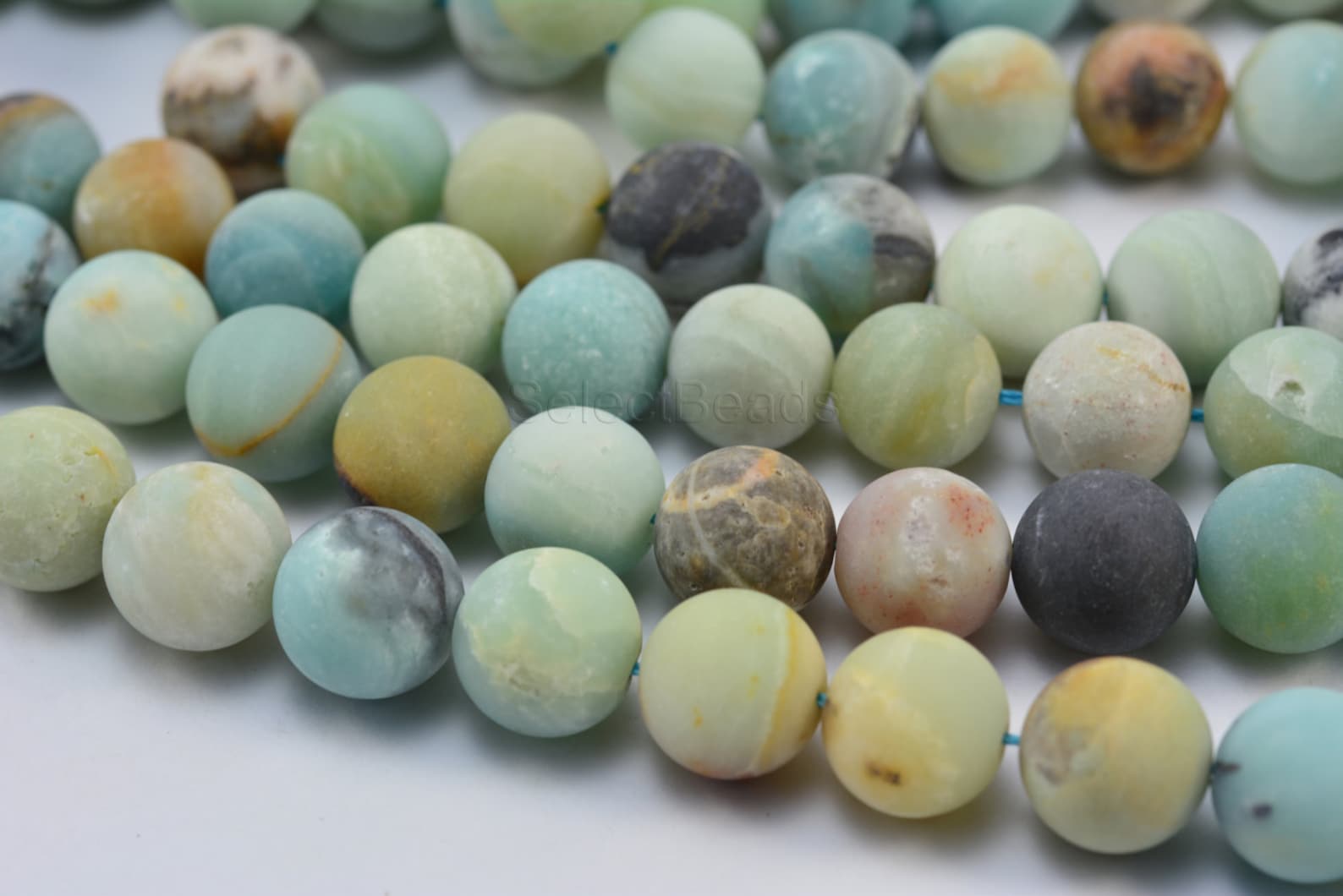 Natural Amazonite Matte Round Beads 14mm Amazonite Gemstone Etsy