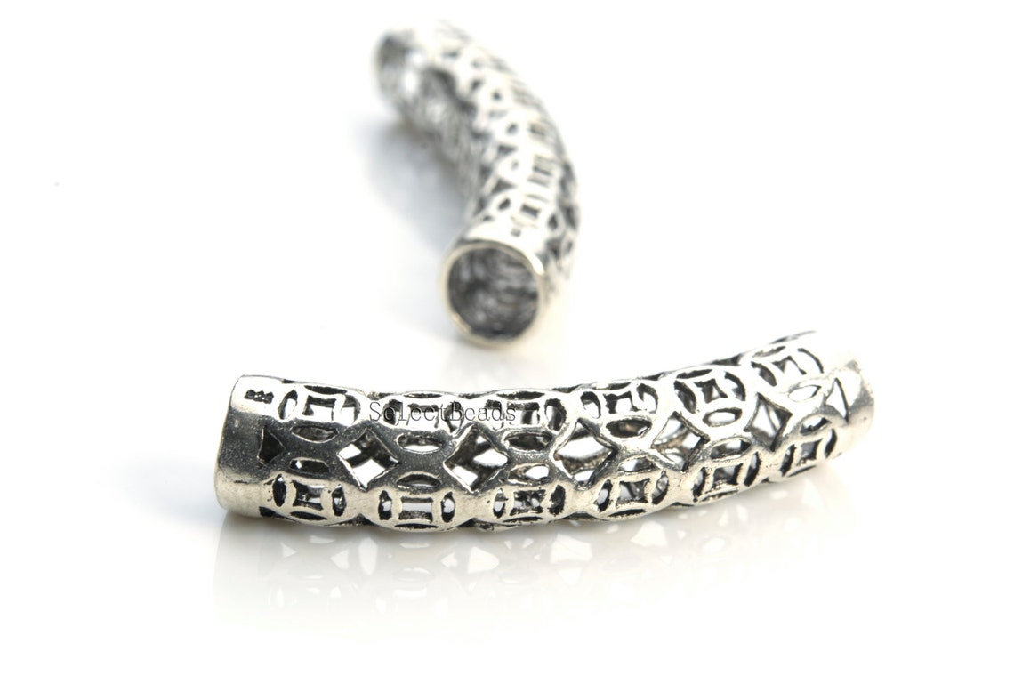 Bali sterling silver beads sterling silver tube beads Etsy