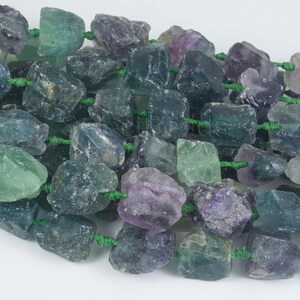 rainbow fluorite gemstone raw nuggets chunky natural fluorite beads rough gemstone beads gemstone nugget beads 15inch image 4