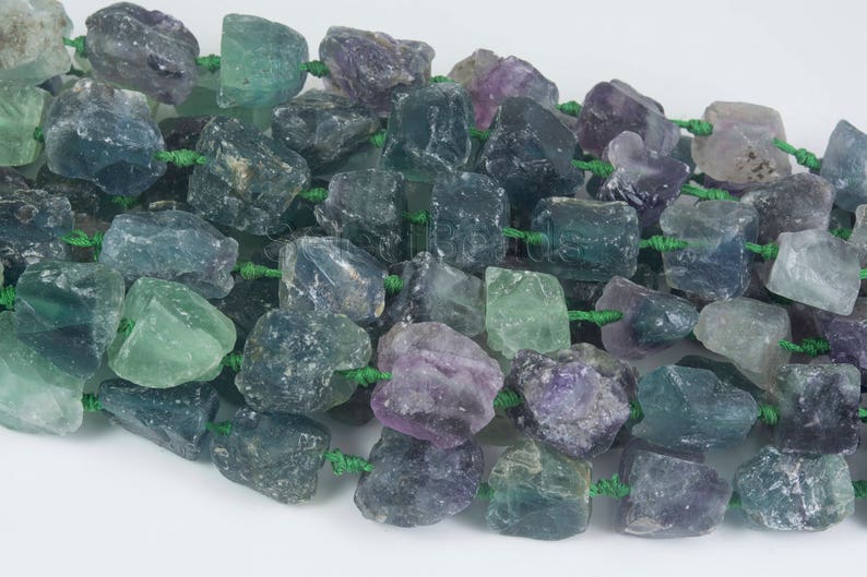 rainbow fluorite gemstone raw nuggets chunky natural fluorite beads rough gemstone beads gemstone nugget beads 15inch image 4