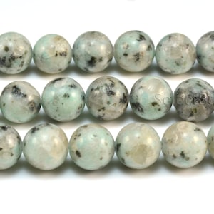 sesame jasper beads - jewellry making beads - natural stone beads - jewelry beading -  gemstone beads - round beads 6-14mm - 15inch