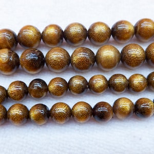 golden coral smooth round beads - natural coral gemstone beads - coral beading beads supplies - 5mm 6mm 8mm 10mm 12mm coral beads -15inch