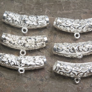 sterling silver necklace bail - jewellery pendant bials - 925 silver jewelry findings - precious metal bails supplies - filigree bails -2pcs