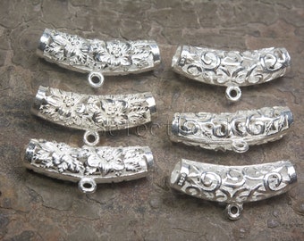 sterling silver necklace bail - jewellery pendant bials - 925 silver jewelry findings - precious metal bails supplies - filigree bails -2pcs